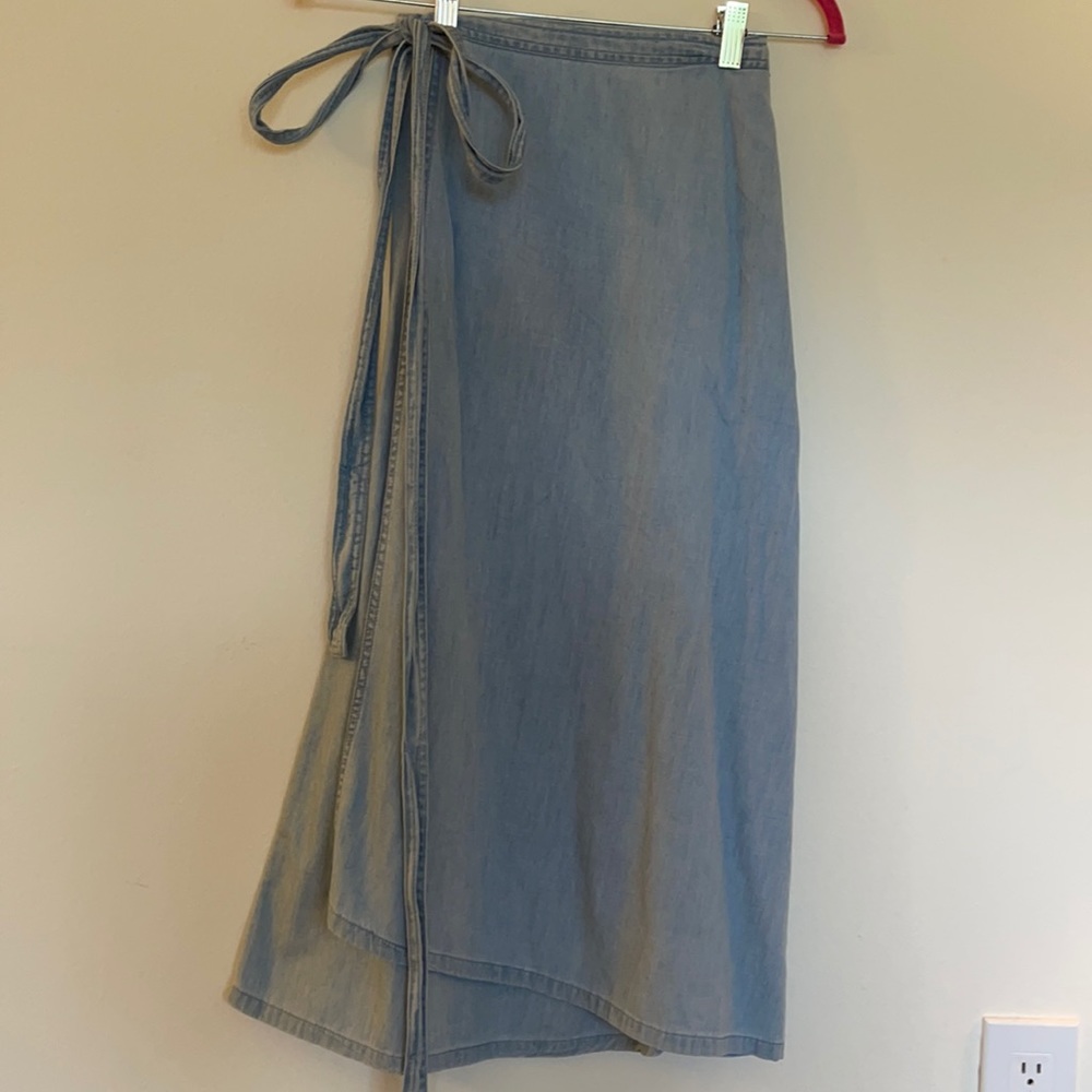 Light Denim Wrap Skirt